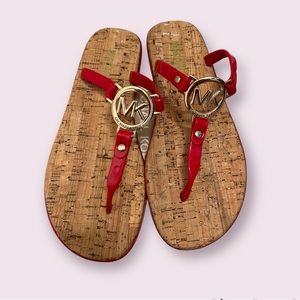 Michael Kors red slippers sandals sz 8